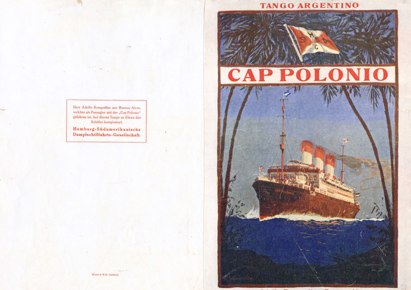 Tango von Adolfo Rosquellas, der so begeistert von der Cap Polonio war, dass er dem Schiff einen Tango gewidmet hat.